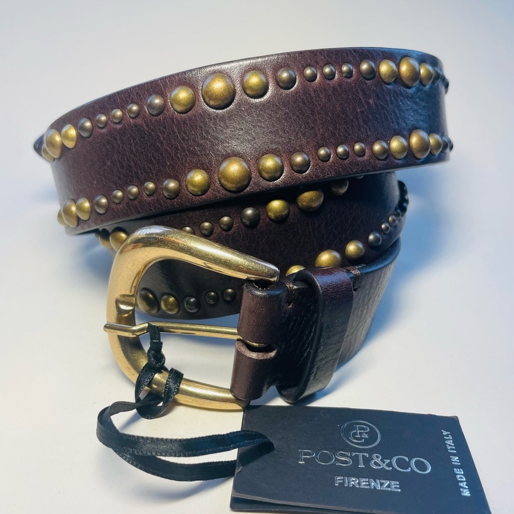 New! “Lancaster” Post & Co./Sundance Leather Studded Belt